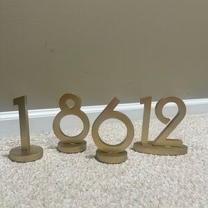 Wedding Gold table numbers